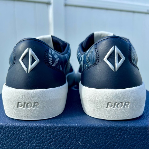 DIOR M-B101 SNEAKER CD DIAMOND MONOGRAM LOGO NAVY BLUE LEATHER SZ 40 NEW! - Picture 4 of 16